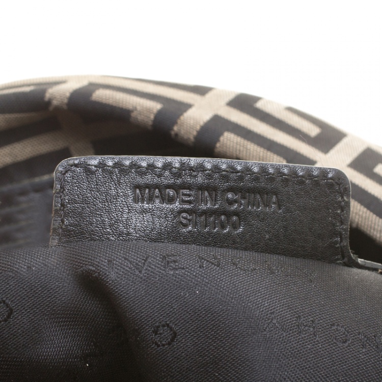 مملوكة مسبقًا Givenchy Grey/Black Monogram Canvas and Leather Hobo 