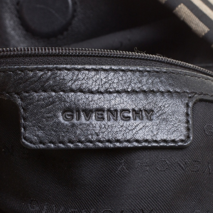 مملوكة مسبقًا Givenchy Grey/Black Monogram Canvas and Leather Hobo 