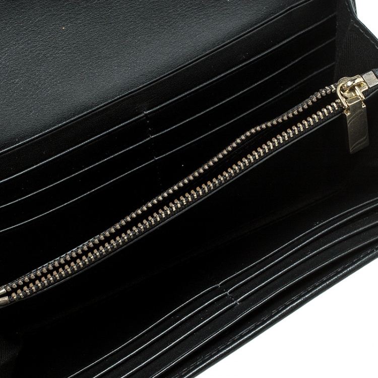 Pre Owned Givenchy Brown/Black Fabric Signature Long Wallet