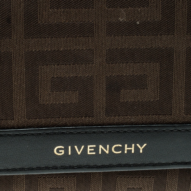 Pre Owned Givenchy Brown/Black Fabric Signature Long Wallet