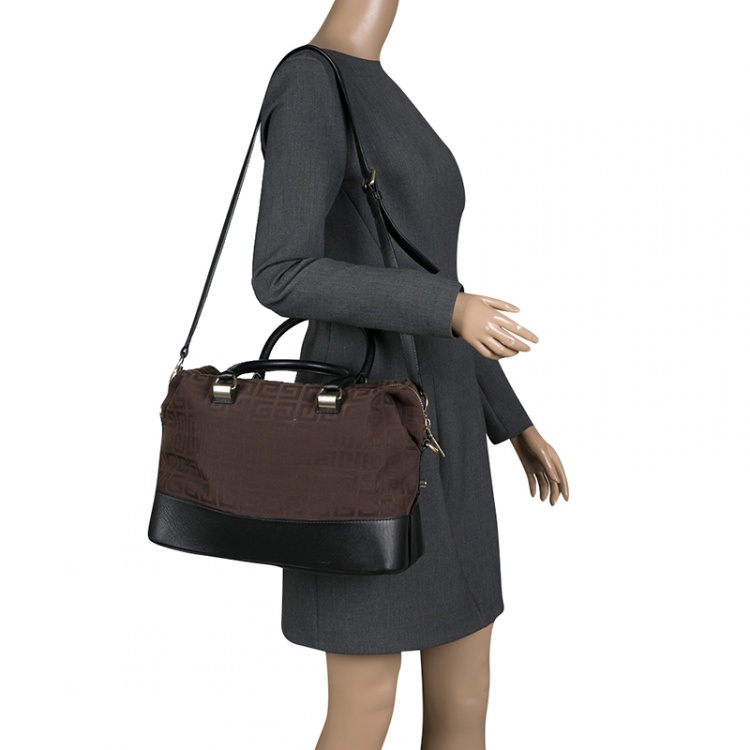 Pre Owned Givenchy Brown/Black Signature Canvas Tote