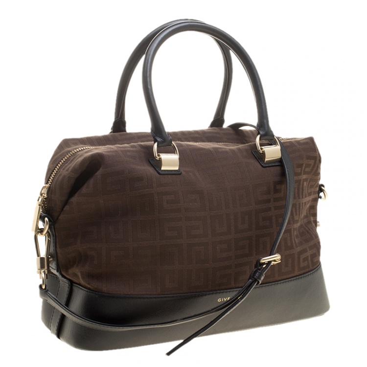 Pre Owned Givenchy Brown/Black Signature Canvas Tote