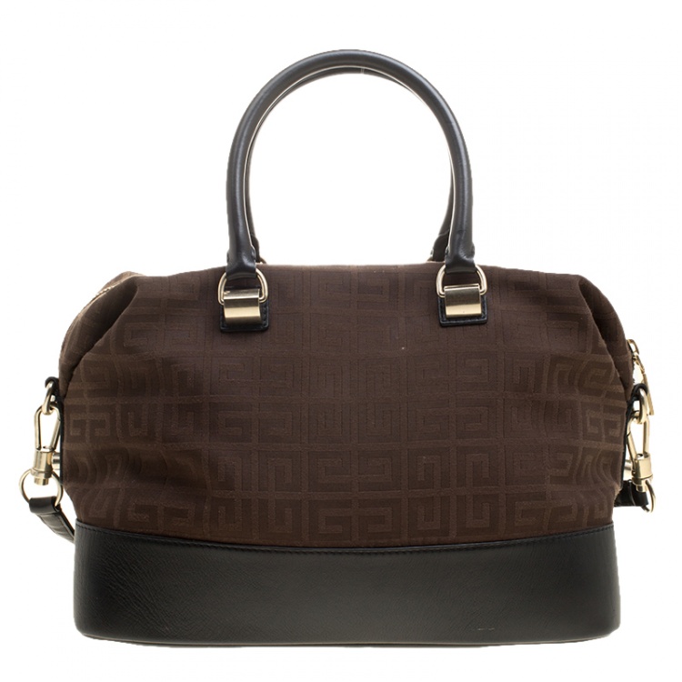Pre Owned Givenchy Brown/Black Signature Canvas Tote