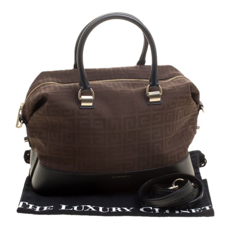 Pre Owned Givenchy Brown/Black Signature Canvas Tote