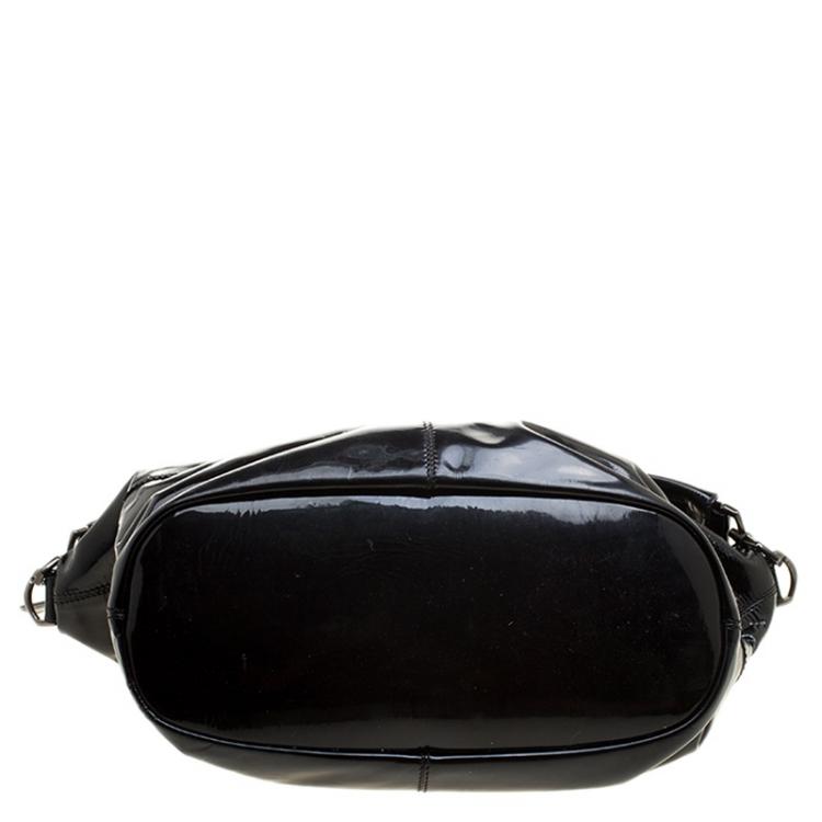 Pre Owned Givenchy Black Patent Leather Medium Nightingale Tote