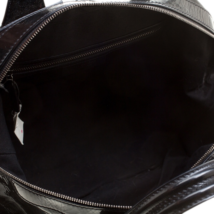 Pre Owned Givenchy Black Patent Leather Medium Nightingale Tote