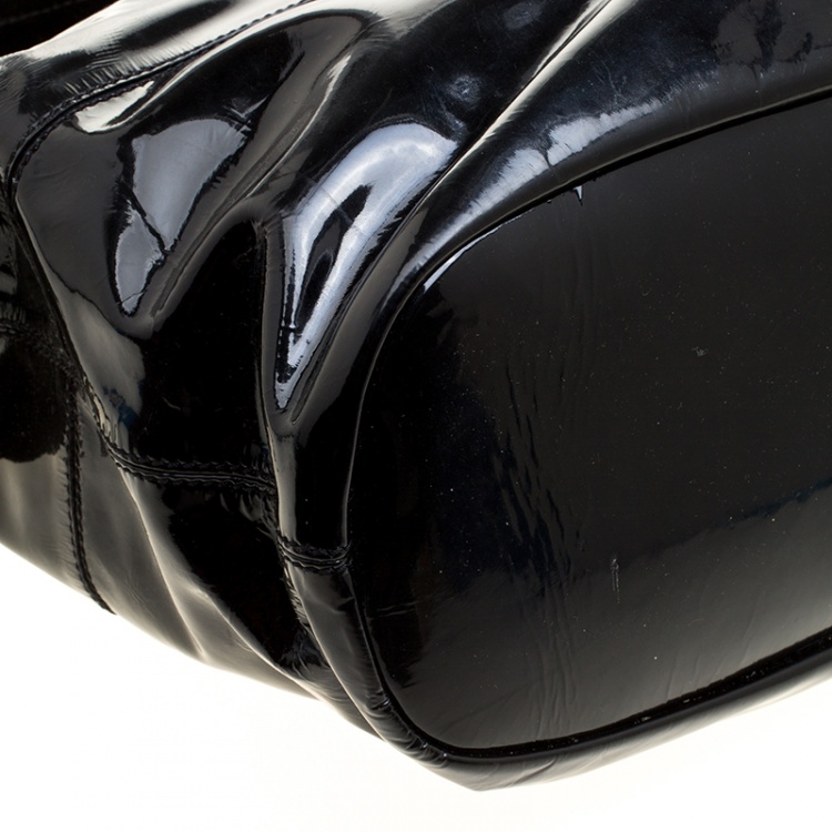 Pre Owned Givenchy Black Patent Leather Medium Nightingale Tote