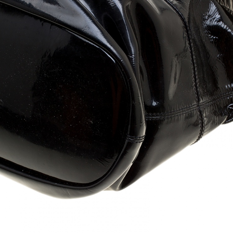 Pre Owned Givenchy Black Patent Leather Medium Nightingale Tote