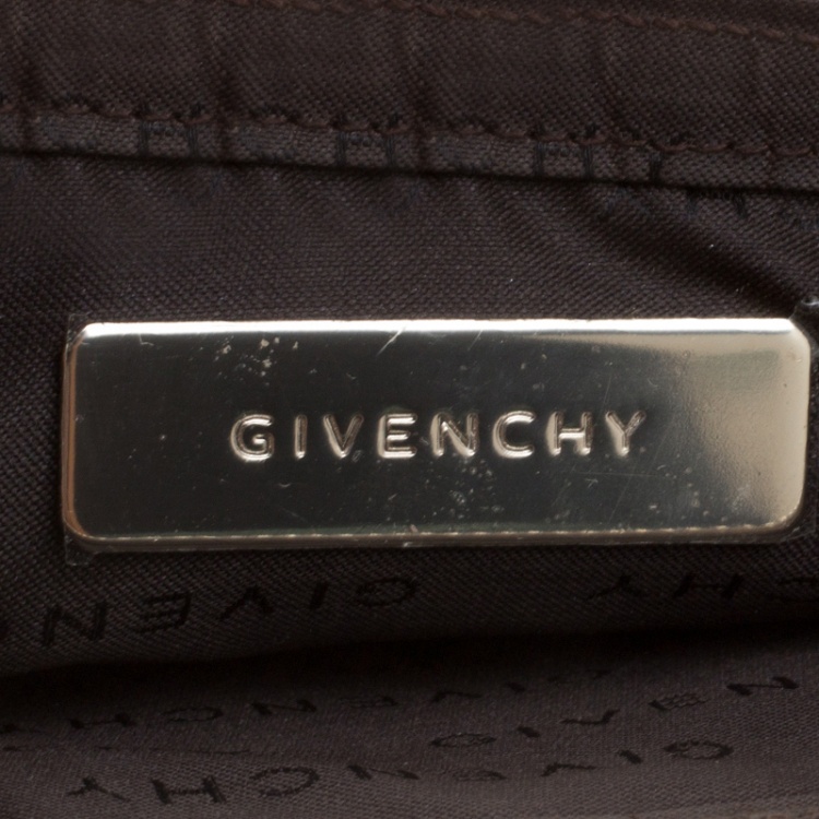 Pre Owned Givenchy Light Beige Leather Logo Shoulder bag