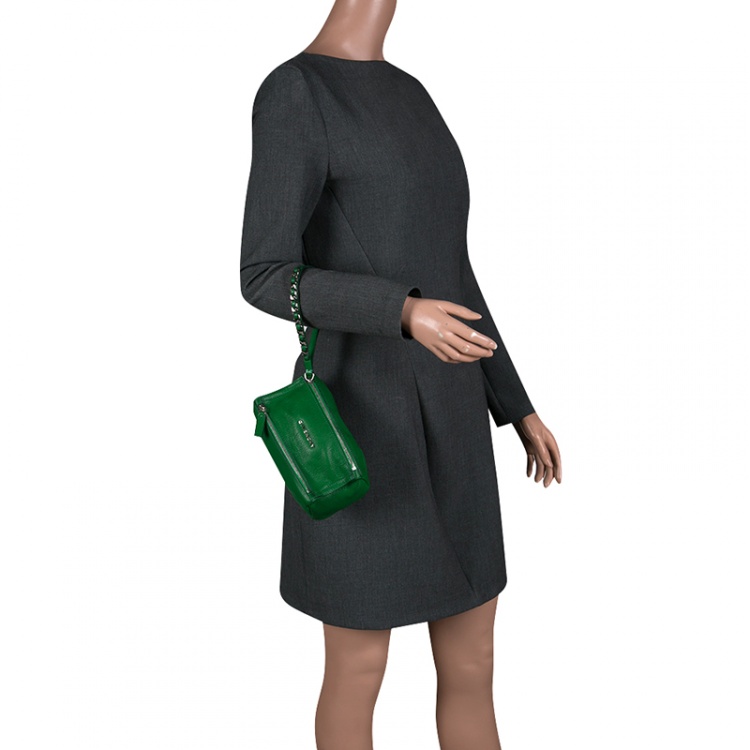 Pre Owned Givenchy Green Leather Pandora Clutch