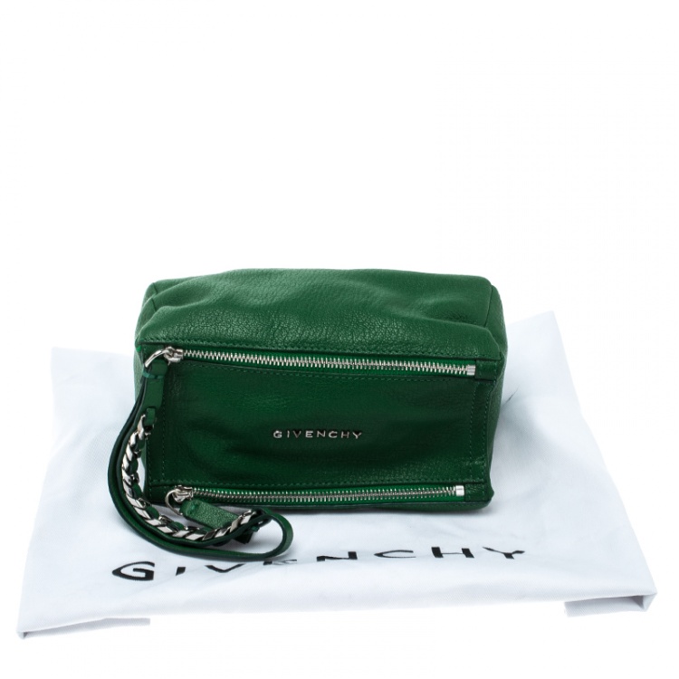 Pre Owned Givenchy Green Leather Pandora Clutch