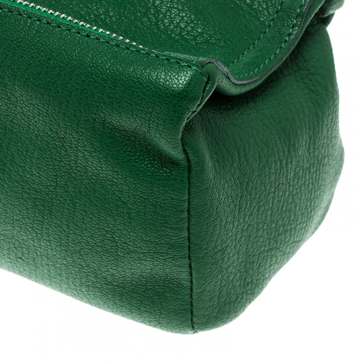 Pre Owned Givenchy Green Leather Pandora Clutch
