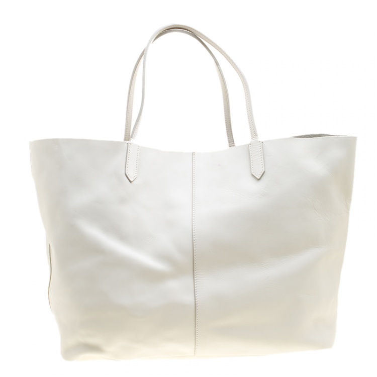 Pre Owned Givenchy Off White Leather Large Antigona Shopping Tote