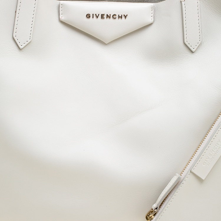 Pre Owned Givenchy Off White Leather Large Antigona Shopping Tote