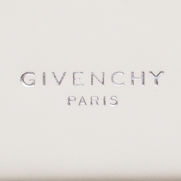 Pre Owned Givenchy Off White Leather Mini Horizon Crossbody Bag