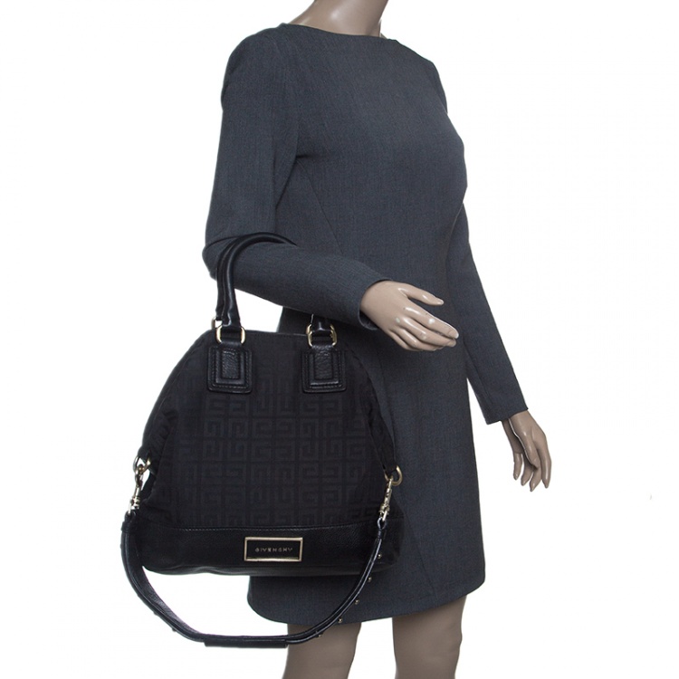 Pre Owned Givenchy Black Monogram Canvas and Leather Tote