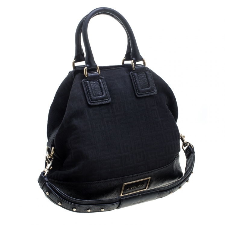 Pre Owned Givenchy Black Monogram Canvas and Leather Tote
