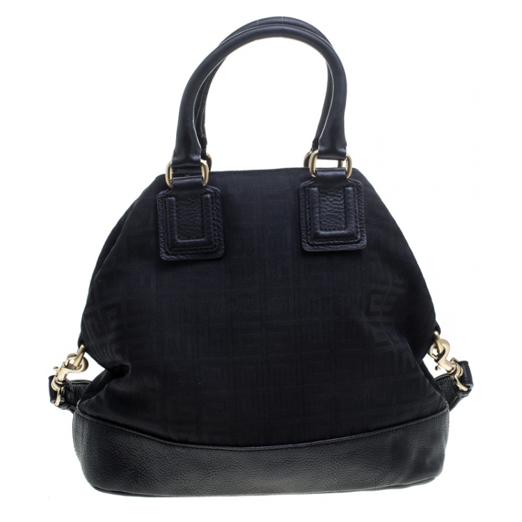 Pre Owned Givenchy Black Monogram Canvas and Leather Tote