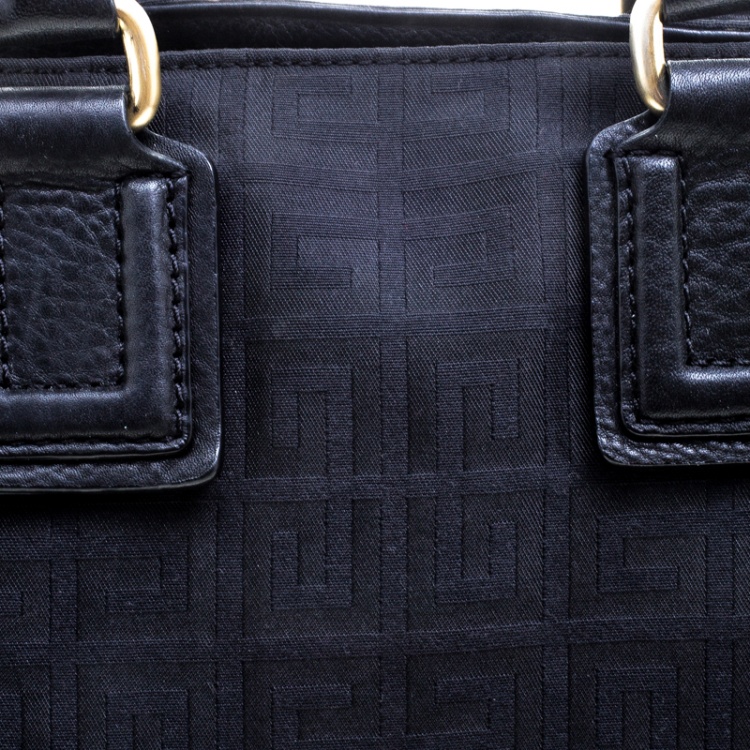 Pre Owned Givenchy Black Monogram Canvas and Leather Tote