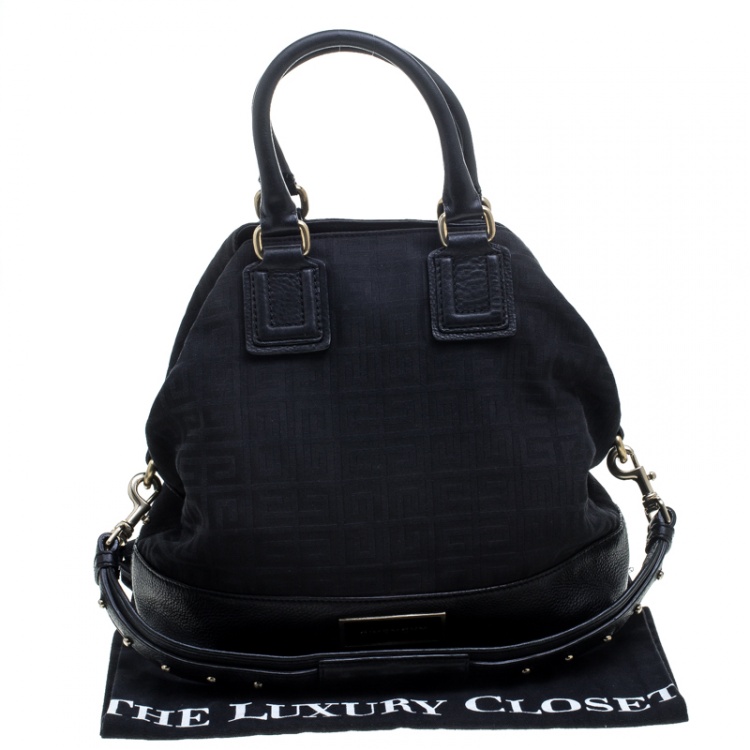Pre Owned Givenchy Black Monogram Canvas and Leather Tote