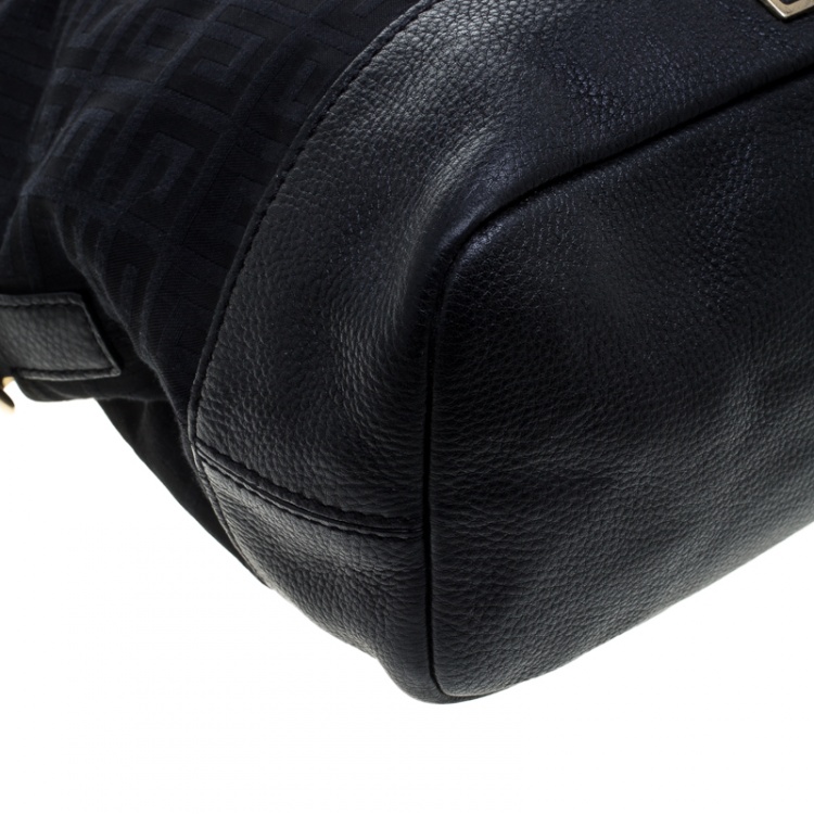 Pre Owned Givenchy Black Monogram Canvas and Leather Tote