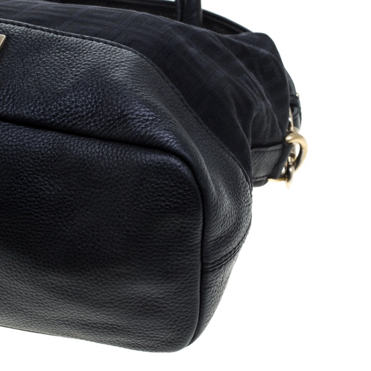 Pre Owned Givenchy Black Monogram Canvas and Leather Tote