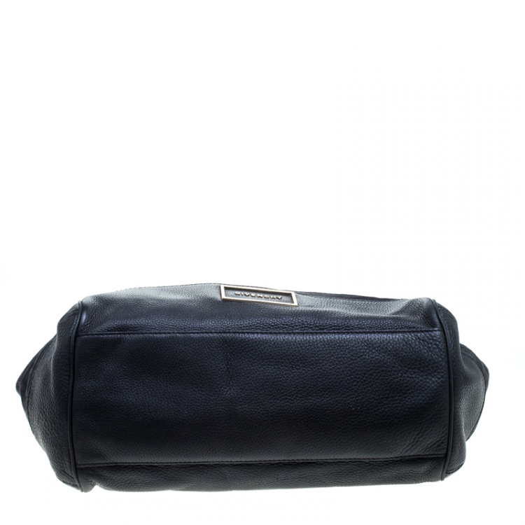 Pre Owned Givenchy Black Monogram Canvas and Leather Double Zip Satchel