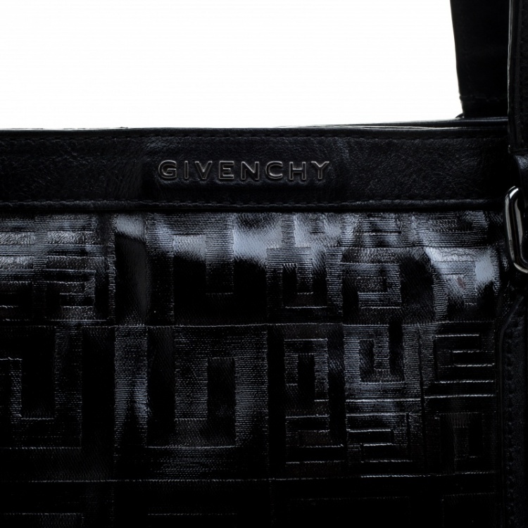 Pre Owned Givenchy Black Monogram Coated Canvas and Leather Tote