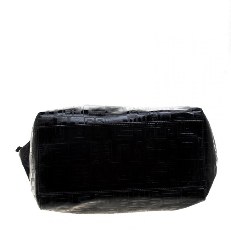 Pre Owned Givenchy Black Monogram Coated Canvas and Leather Tote