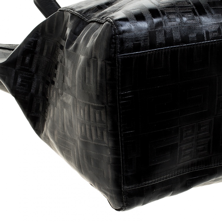 Pre Owned Givenchy Black Monogram Coated Canvas and Leather Tote