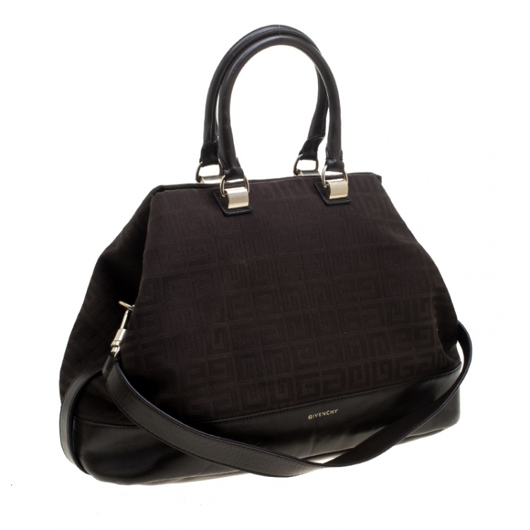 Pre Owned Givenchy Brown Monogram Canvas and Leather Convertible Tote