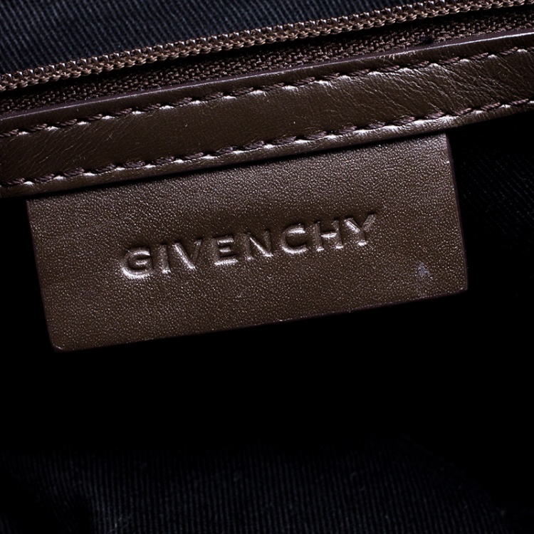 Pre Owned Givenchy Brown Monogram Canvas and Leather Convertible Tote
