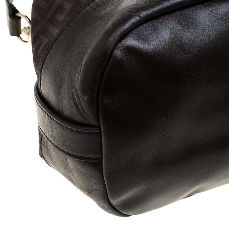Pre Owned Givenchy Brown Monogram Canvas and Leather Convertible Tote