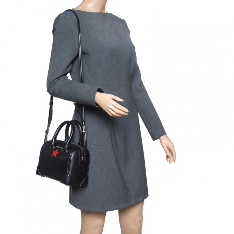 Pre Owned Givenchy Black Leather Lucrezia Star Bowler Bag