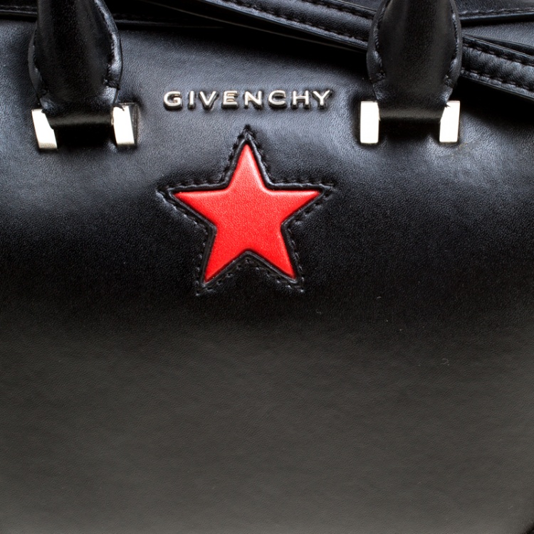 Pre Owned Givenchy Black Leather Lucrezia Star Bowler Bag