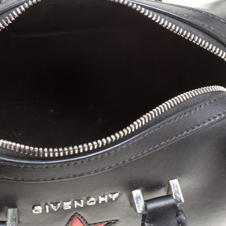 Pre Owned Givenchy Black Leather Lucrezia Star Bowler Bag
