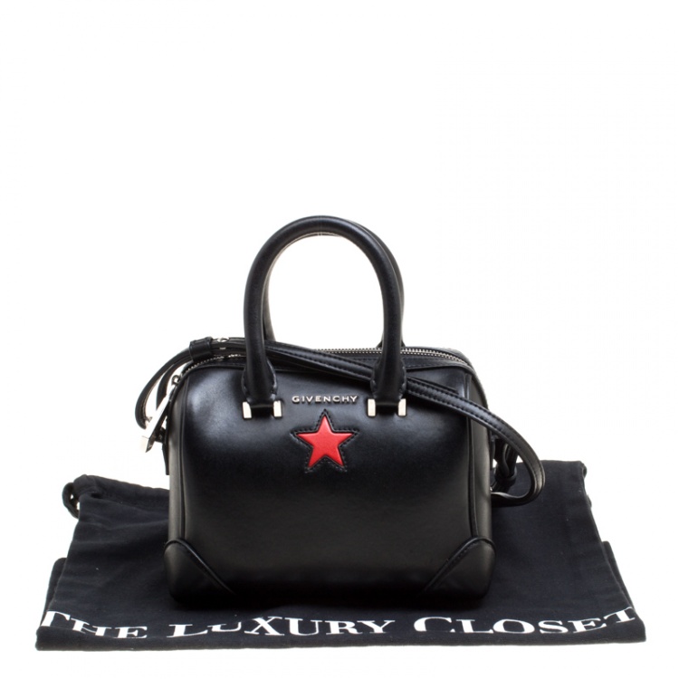 Pre Owned Givenchy Black Leather Lucrezia Star Bowler Bag