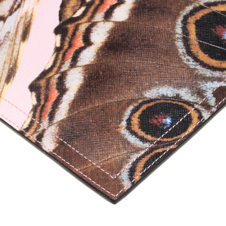 Pre Owned Givenchy Pink Printed Butterfly Coated Canvas Antigona Clutch
