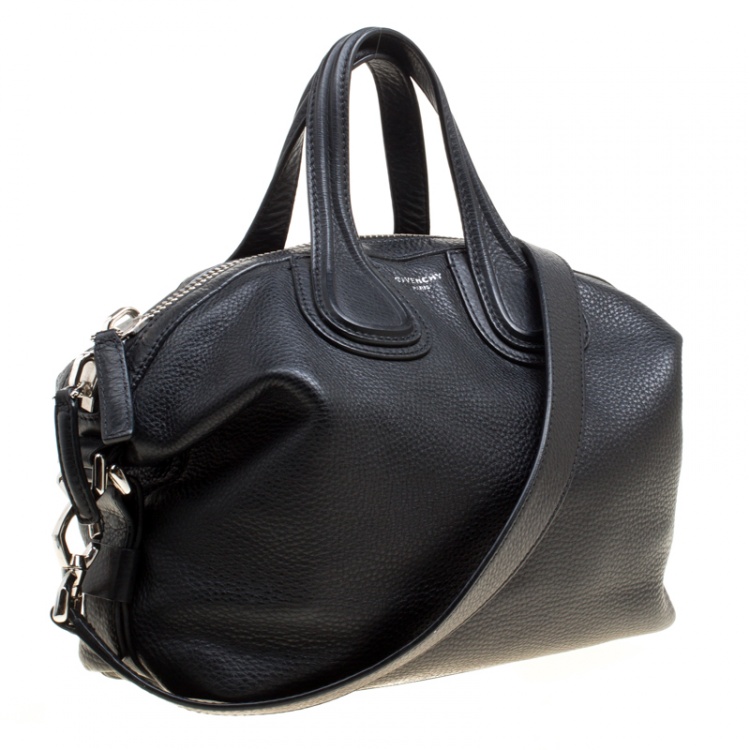 Pre Owned Givenchy Black Leather Small Nightingale Top Handle Bag