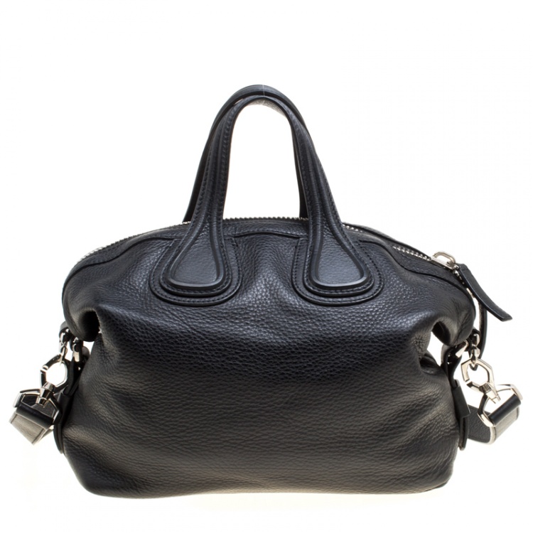 Pre Owned Givenchy Black Leather Small Nightingale Top Handle Bag