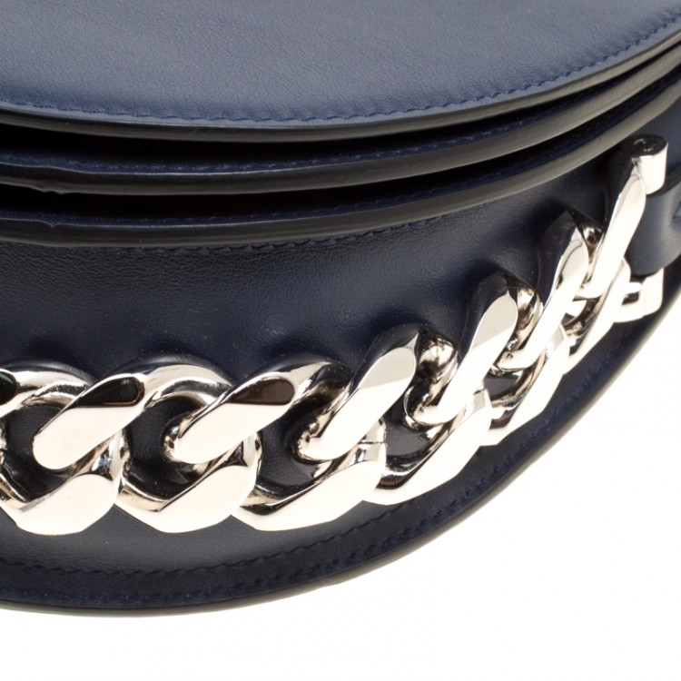 مملوكة مسبقًا Givenchy Navy Blue Leather Mini Infinity Saddle Bag