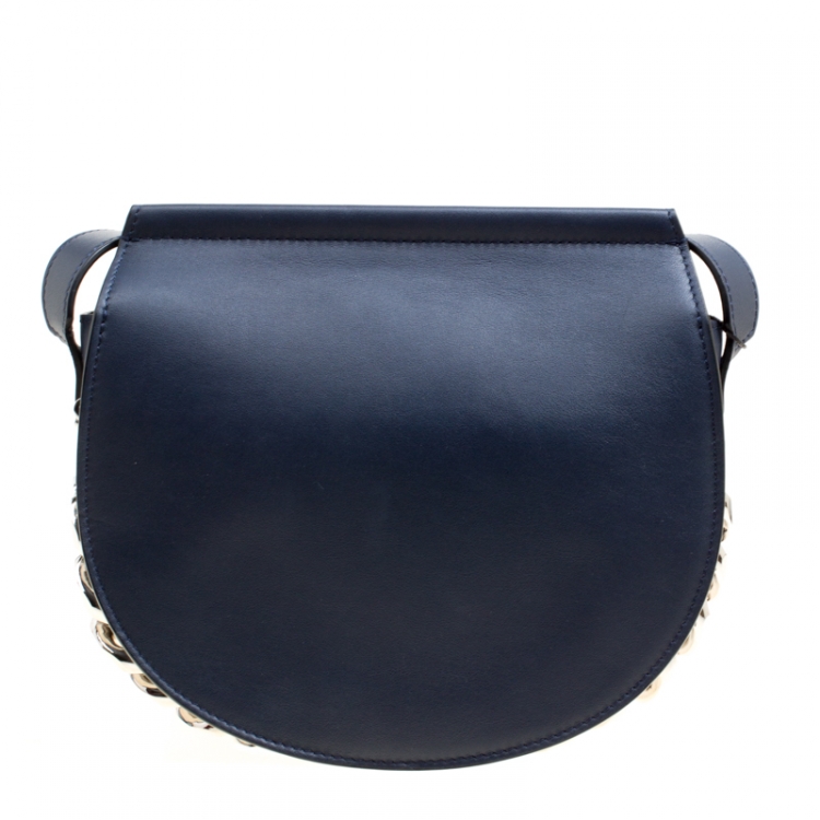 مملوكة مسبقًا Givenchy Navy Blue Leather Mini Infinity Saddle Bag