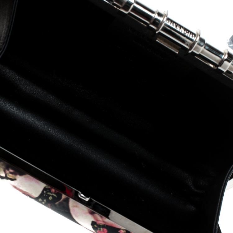 Pre Owned Givenchy Black/Multicolor Floral Print Box Clutch
