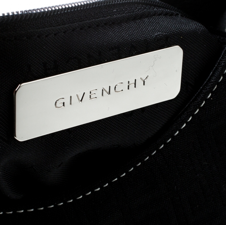 Pre Owned Givenchy Black Signature Canvas and Leather Hobo
