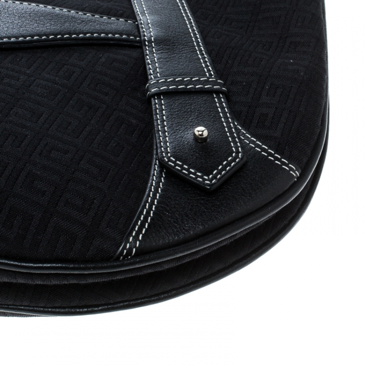 Pre Owned Givenchy Black Signature Canvas and Leather Hobo