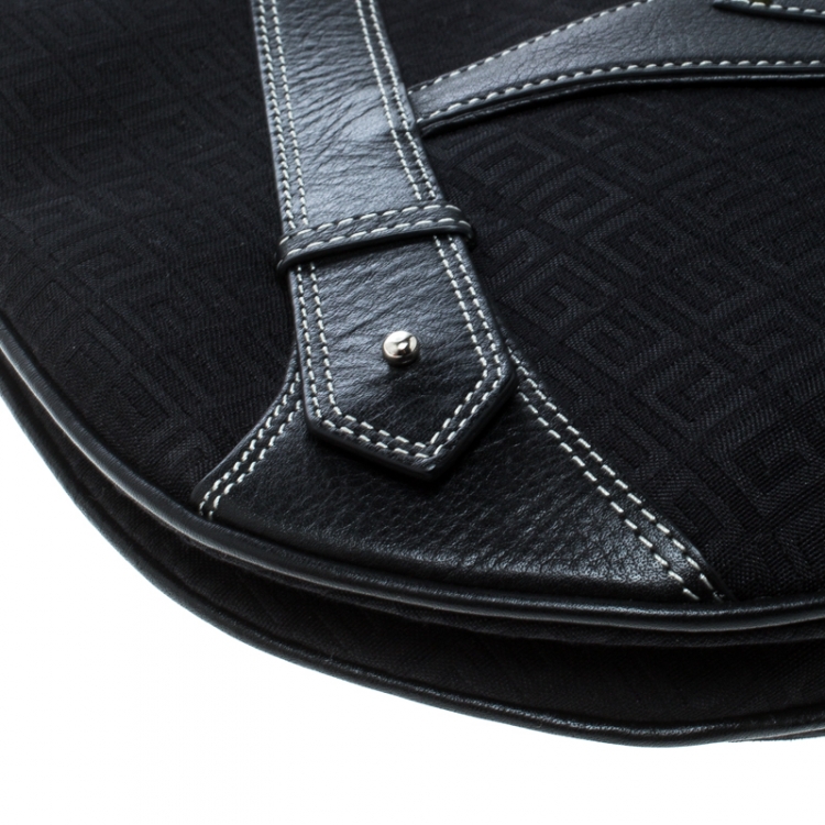 Pre Owned Givenchy Black Signature Canvas and Leather Hobo