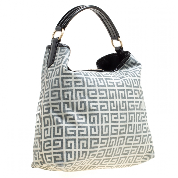 Pre Owned Givenchy Grey Signature Coated Canvas Hobo