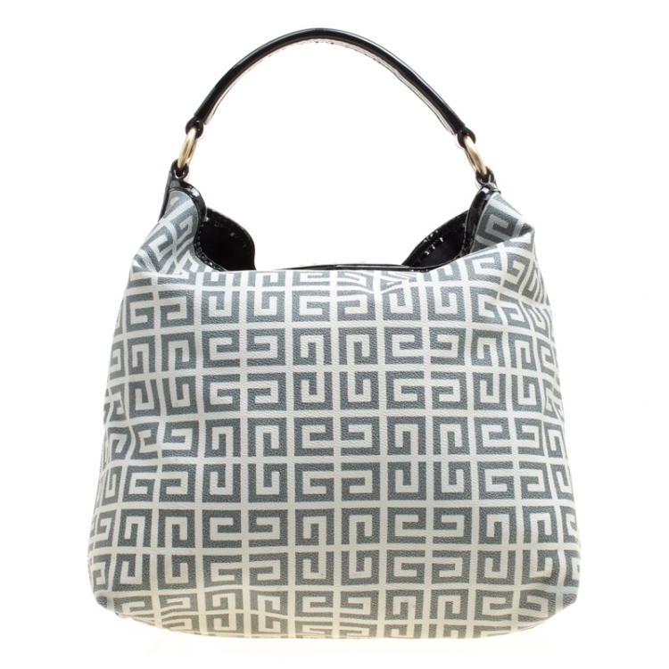 Pre Owned Givenchy Grey Signature Coated Canvas Hobo