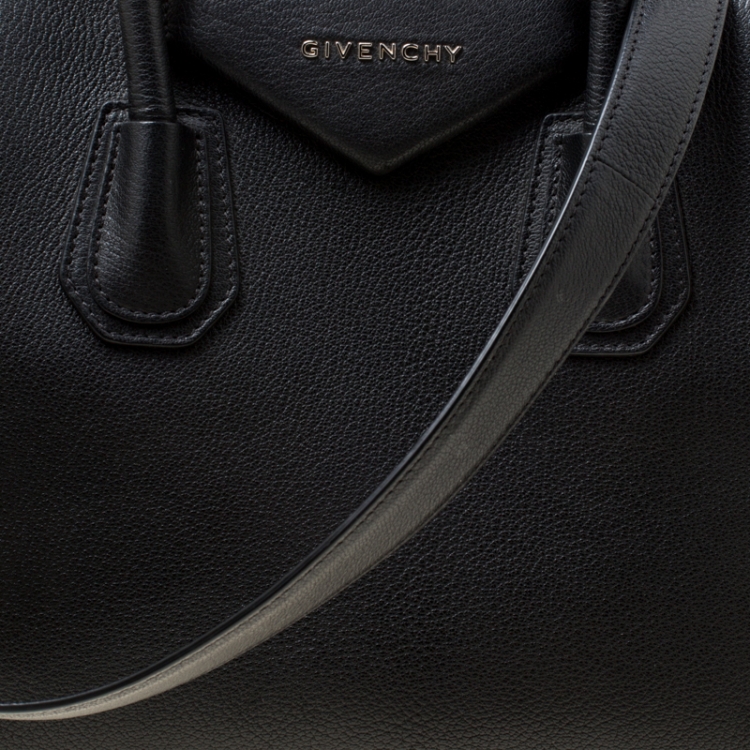 Pre Owned Givenchy Black Leather Small Antigona Satchel