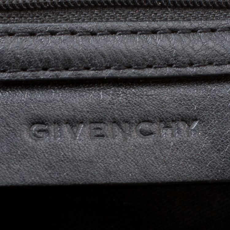 Pre Owned Givenchy Black Signature Nylon and Leather Top Handle Bag